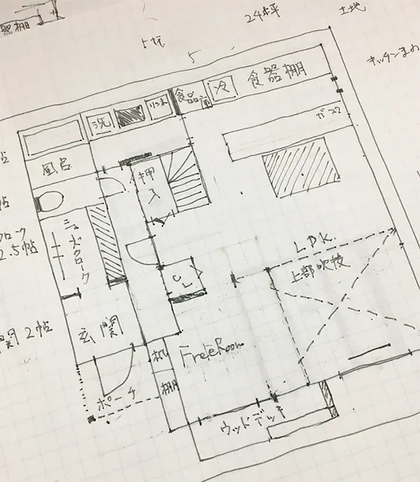 フリーハンドで図面を書いてみた